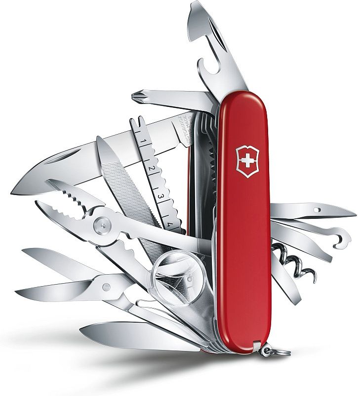 VICTORINOX Zatvárací nôž SWISS CHAMP - červený (1787864)