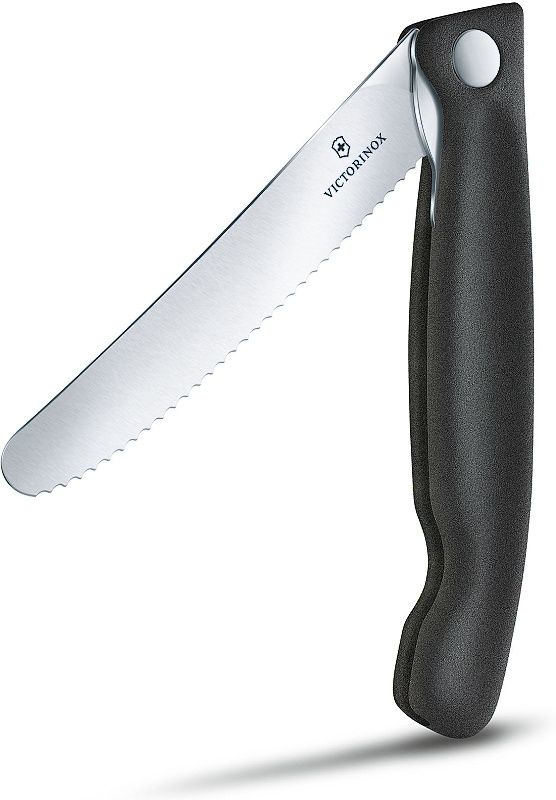 VICTORINOX Nož SwissClassic na ovocie a zeleninu, zubkovaný - čierny (6.7833.FB)