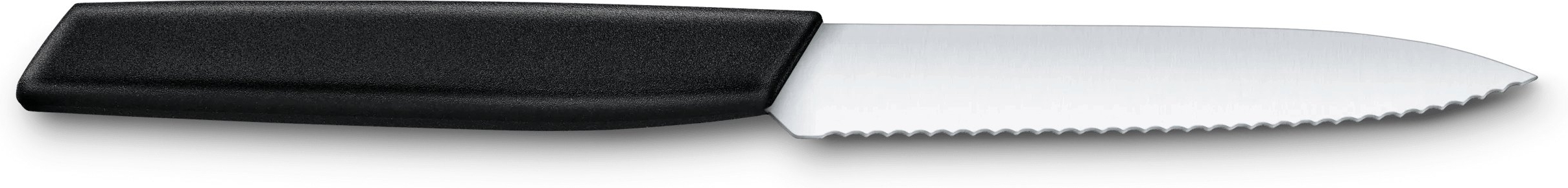 VICTORINOX Nož SwissModern na ovocie a zeleninu 10cm, zubkovaný - black (6.9003.10W)