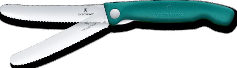 VICTORINOX Nôž SwissClassic na ovocie a zeleninu 11cm zúbkovaný, zatvárací - kale green (6.7834.FC1)