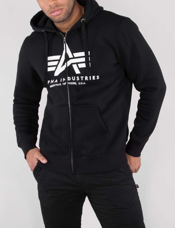 ALPHA INDUSTRIES Mikina Basic Zip Hoody - čierna (178325/03)