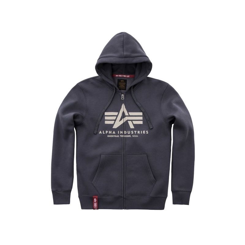 ALPHA INDUSTRIES Mikina Basic Zip Hoody - šedo/čierna (178325/136)