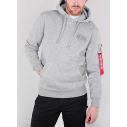 ALPHA INDUSTRIES Mikina Red Stripe Hoody - šedá (178314/17)