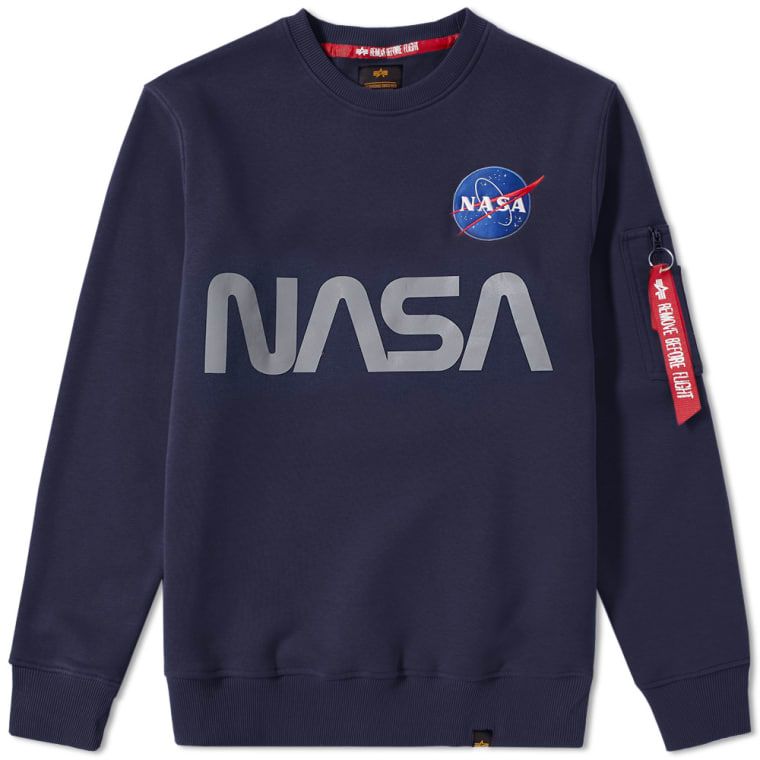 ALPHA INDUSTRIES Mikina NASA Reflective Sweater - modrá (178309/07)