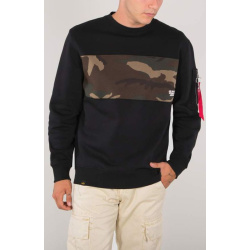 ALPHA INDUSTRIES Mikina Camo Bar Sweater - čierna (188303/03)