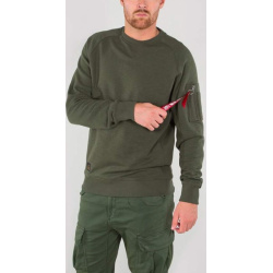 ALPHA INDUSTRIES Mikina Solid Crew Neck - dark olive (188301/142)