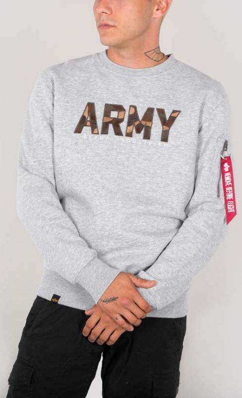 ALPHA INDUSTRIES Mikina Army Camo Sweater - šedá (188304/17)