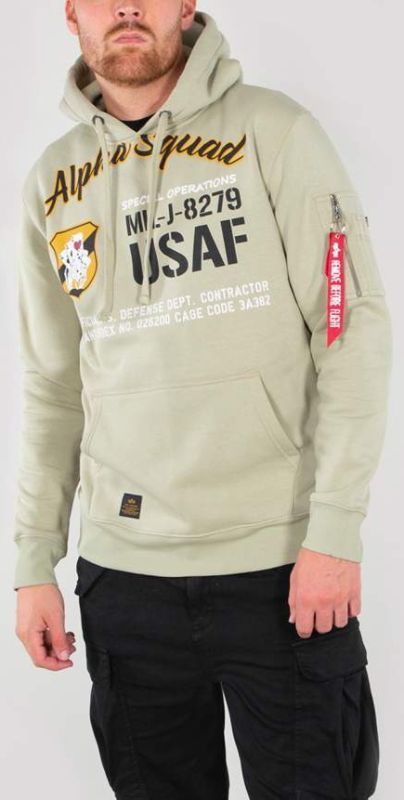 ALPHA INDUSTRIES Mikina Alpha Squad Hoody - light olive (188311/82)