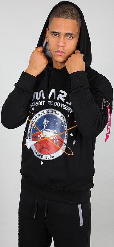 ALPHA INDUSTRIES Mikina Mission To Mars Hoody - čierna (126330/03)