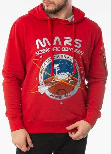 ALPHA INDUSTRIES Mikina Mission To Mars Hoody - speed red (126330/328)