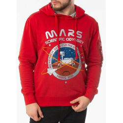 ALPHA INDUSTRIES Mikina Mission To Mars Hoody - speed red (126330/328)