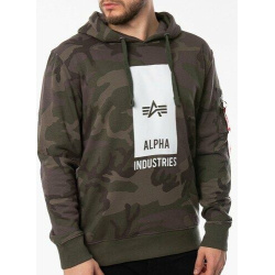 ALPHA INDUSTRIES Mikina Block Logo Hoody - dark olive camo (126346/415)