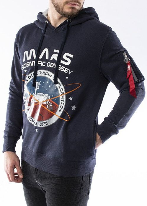 ALPHA INDUSTRIES Mikina Mission To Mars Hoody - modrá (126330/07)