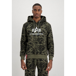 ALPHA INDUSTRIES Mikina Basic Hoody Camo - brushstroke green (178312C/634)