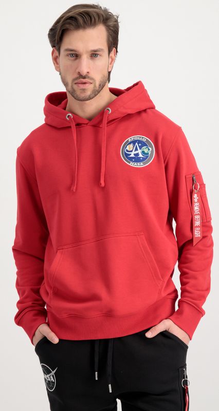 ALPHA INDUSTRIES Mikina Apollo Mission - červená (106338/328)