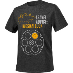 HELIKON Tričko Travel Advice: Russian Luck - čierne (TS-TRL-CO-0119Z)