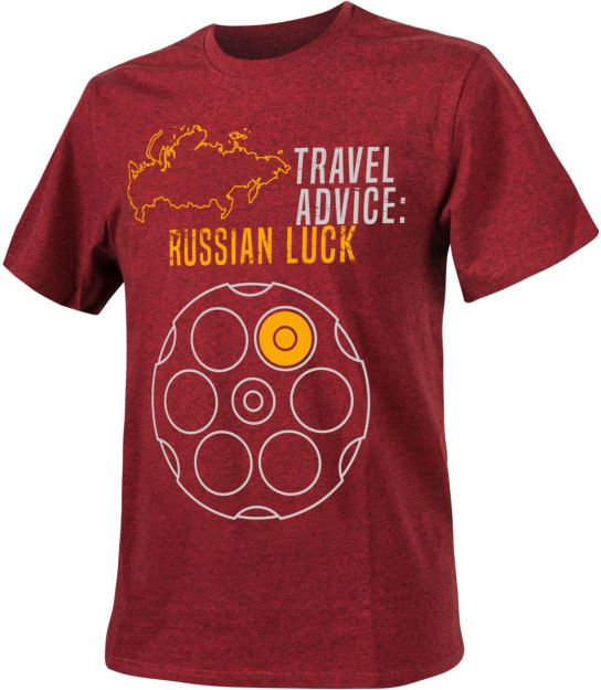 HELIKON Tričko Travel Advice: Russian Luck - červené (TS-TRL-CO-2501Z)