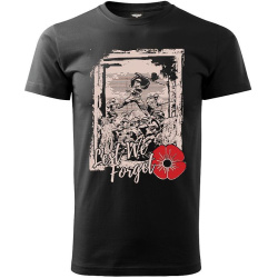 MARS&ARMS Tričko Lest We Forget - čierne (LESTFRGT)
