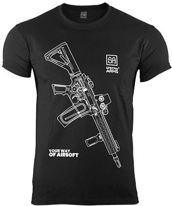 SPECNA ARMS Tričko Your Way of Airsoft M4 vertical - čierne (SPE-23-025383)