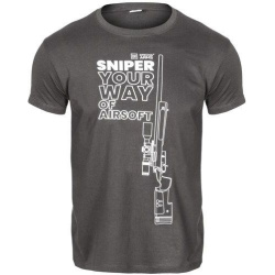 SPECNA ARMS Tričko Your Way of Airsoft Sniper - šedé/biele (SPE-23-027524)