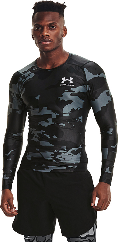 UNDER ARMOUR Tričko s dlhým rukávom HG IsoChill Comp Print LS - čierne / camo (1361523-001)