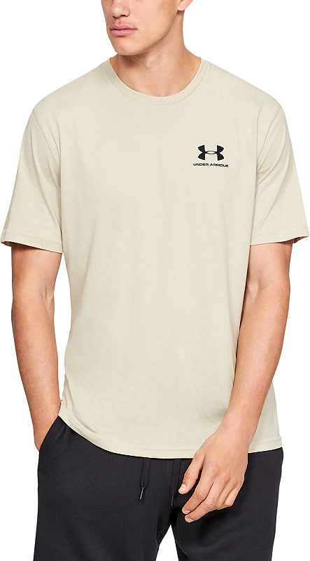 UNDER ARMOUR Tričko SportStyle Left Chest Ss - béžové (1326799-289)