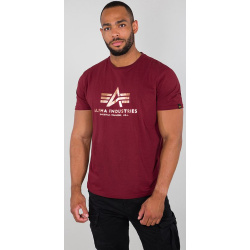 ALPHA INDUSTRIES Tričko BASIC - burgundy/zlatá (100501/448)