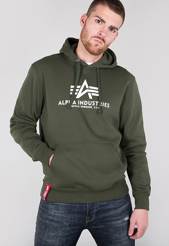 ALPHA INDUSTRIES Mikina Basic Hoody - dark green (178312/257)