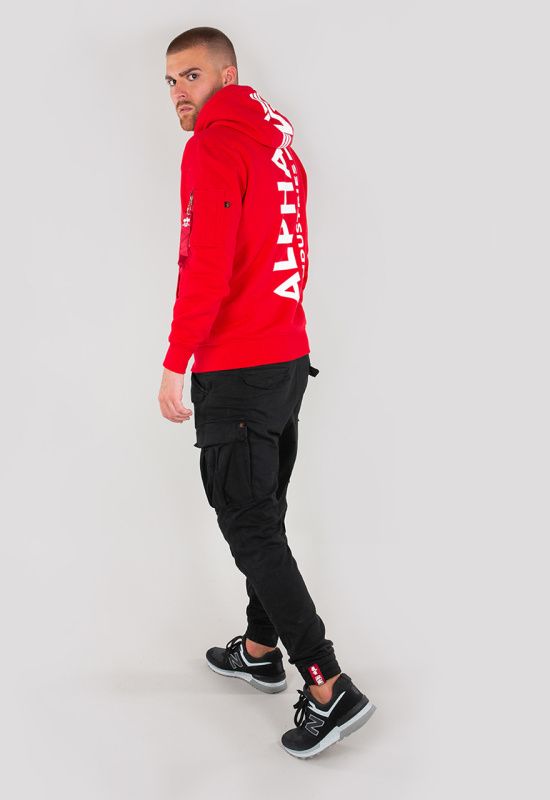 ALPHA INDUSTRIES Mikina Back Print Hoody - speed red (178318/328)