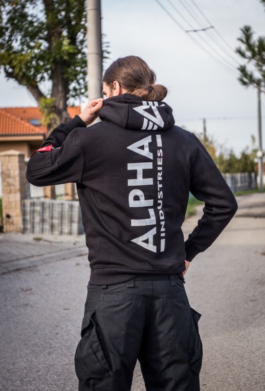 ALPHA INDUSTRIES Mikina Back Print Hoody - čierna (178318/03)