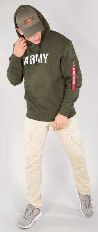 ALPHA INDUSTRIES Mikina ALPHA IND. Army navy Hoody - dark green (178315/257)