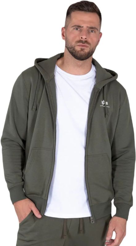 ALPHA INDUSTRIES Mikina Basic Zip Hoody - dark olive (118342/142)