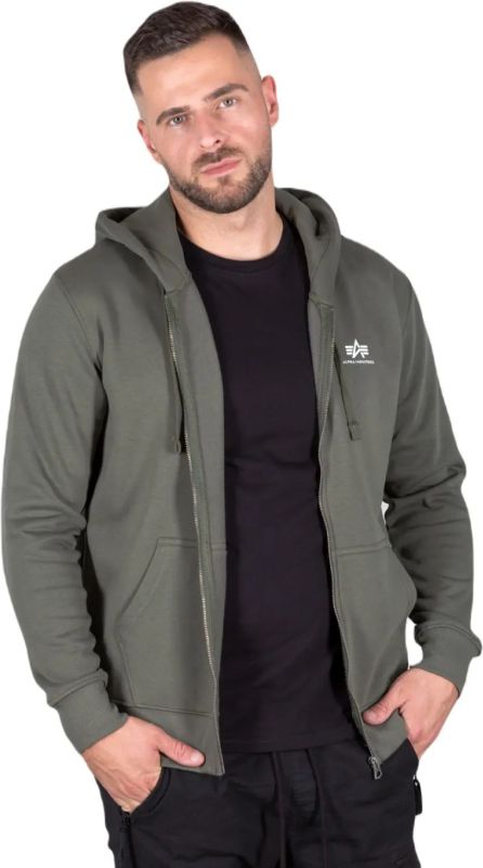 ALPHA INDUSTRIES Mikina Basic Zip Hoody - dark olive (118342/142)