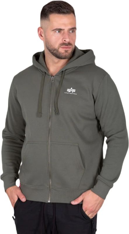 ALPHA INDUSTRIES Mikina Basic Zip Hoody - dark olive (118342/142)