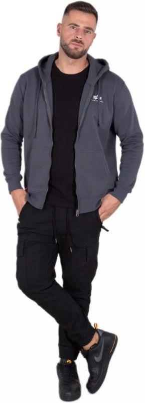 ALPHA INDUSTRIES Mikina Basic Zip Hoody - greyblack (118342/136)