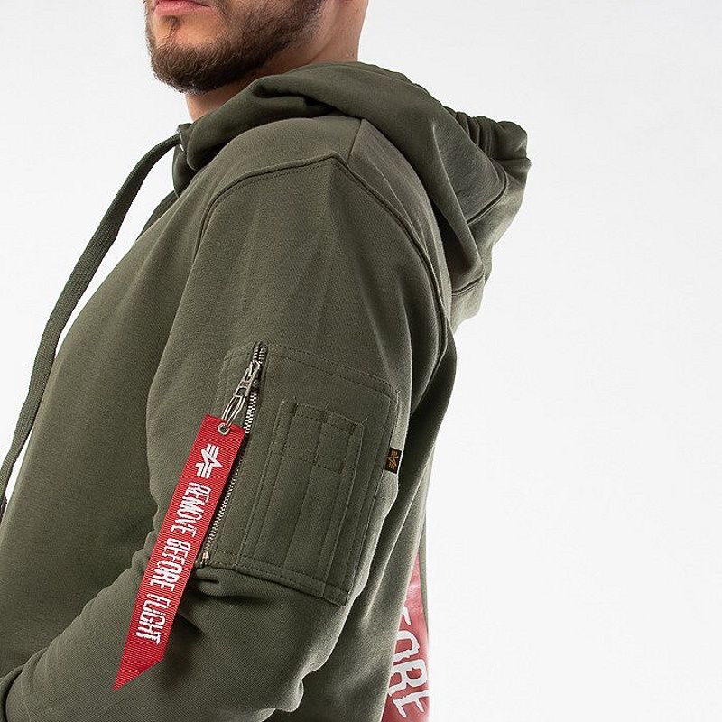 ALPHA INDUSTRIES Mikina RBF Latex Print Hoody - dark olive (126314/142)