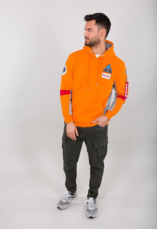 ALPHA INDUSTRIES Mikina Space Camp Hoody - oranžová (198312/429)