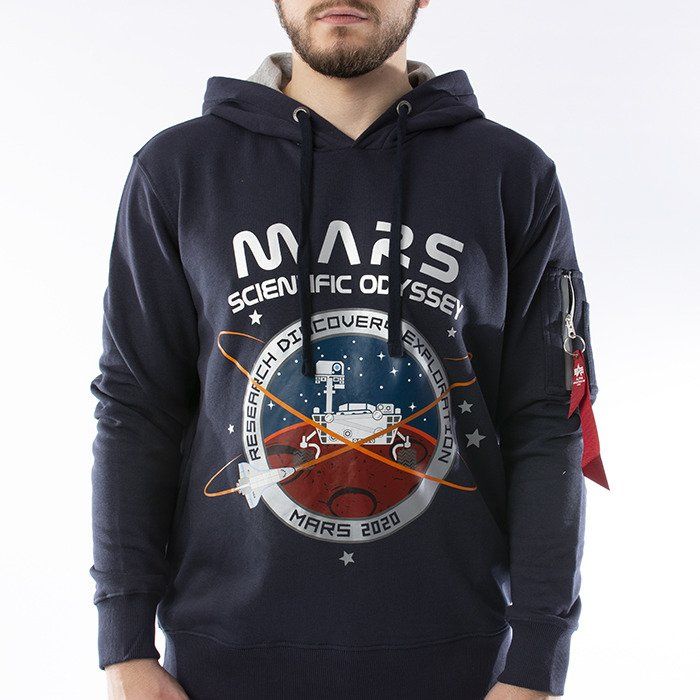 ALPHA INDUSTRIES Mikina Mission To Mars Hoody - modrá (126330/07)