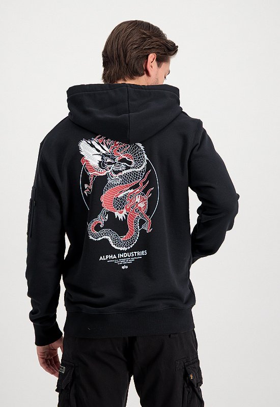 ALPHA INDUSTRIES Mikina Heritage Dragon Hoody - čierna (106333/03)