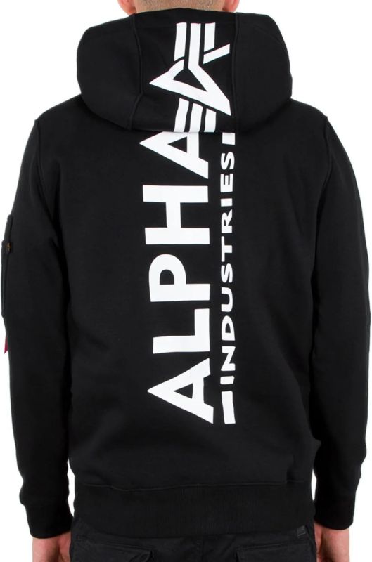 ALPHA INDUSTRIES Mikina Backprint Zip Hoodie - black (128342/03)