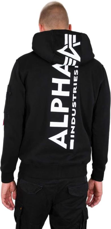 ALPHA INDUSTRIES Mikina Backprint Zip Hoodie - black (128342/03)