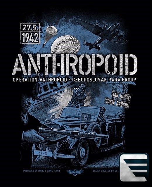 MARS&ARMS Tričko Anthropoid - čierne (ANTHROPOID)