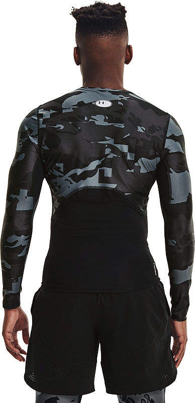 UNDER ARMOUR Tričko s dlhým rukávom HG IsoChill Comp Print LS - čierne / camo (1361523-001)