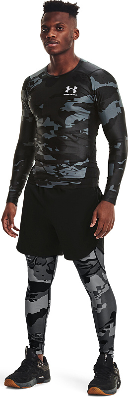 UNDER ARMOUR Tričko s dlhým rukávom HG IsoChill Comp Print LS - čierne / camo (1361523-001)