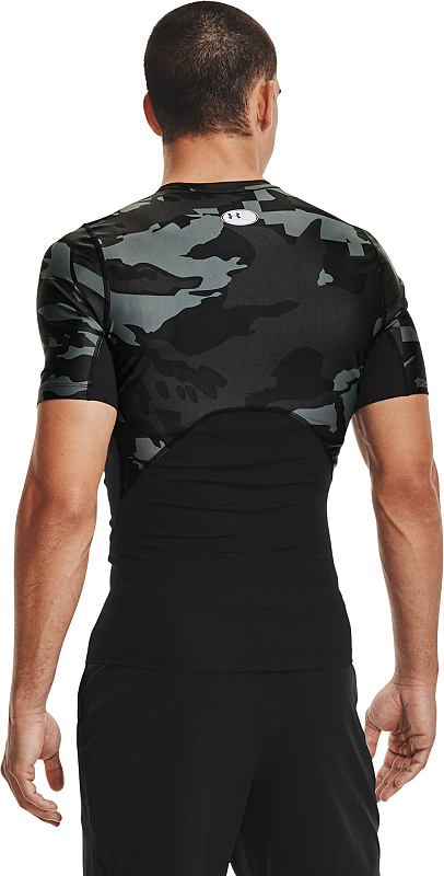 UNDER ARMOUR Tričko HG Isochill Comp Print SS - čierne / camo (1361514-001)