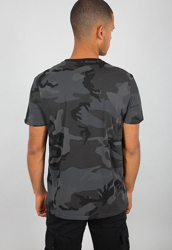 ALPHA INDUSTRIES Tričko BASIC - black camo (100501/125)