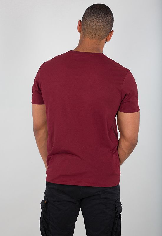 ALPHA INDUSTRIES Tričko BASIC - burgundy/zlatá (100501/448)