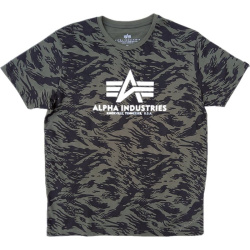 ALPHA INDUSTRIES Tričko BASIC - brushstroke green camo (100501C/634)