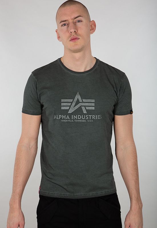 ALPHA INDUSTRIES Tričko Basic T Oildye - dark olive (116515/142)