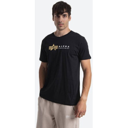 ALPHA INDUSTRIES Tričko Label T Foil Print - čierne (118502FP/03)
